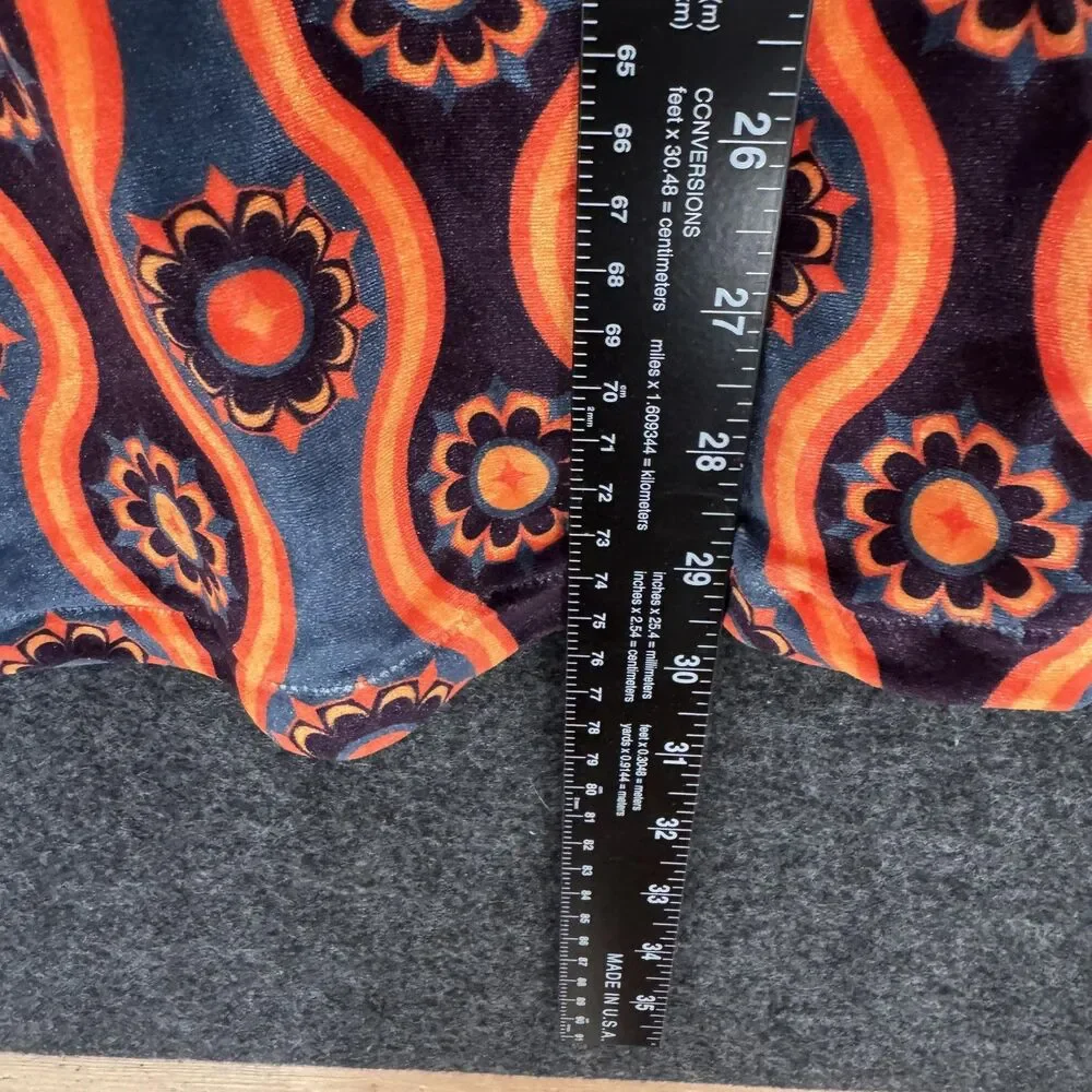 Free People Flare Street Barbara Hulanicki Pants Womens Small Orange Velvet - Picture 8 of 10